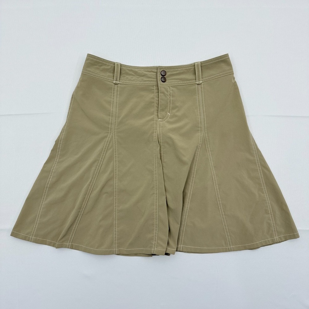 Athleta‎ Whatever Skort Womens 6 Khaki Contrast Stitch Active Hiking Mini Skirt